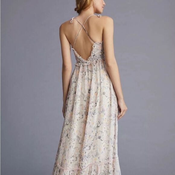 New Anthropologie Sheer Chiffon
Curtain Tunic Duster Top in Pink Multi size M - Picture 5 of 11